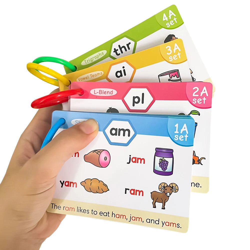 Kids Phonics Learning Cads Educational Toys ESL Teaching Materials English Words Phonic Training Vocabulary Building Montessori