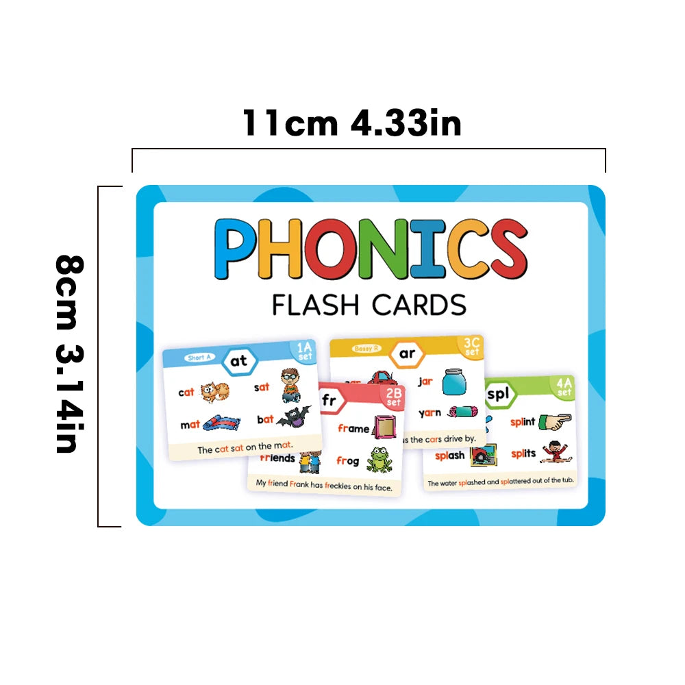 Kids Phonics Learning Cads Educational Toys ESL Teaching Materials English Words Phonic Training Vocabulary Building Montessori