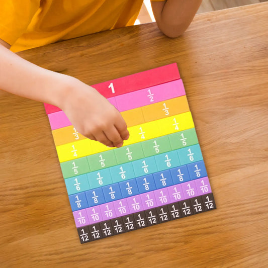 51Pcs Fraction Cubes Math Montessori Math Materials Teaching Aids Learn Fraction Equivalences Props for Kids Educational Early